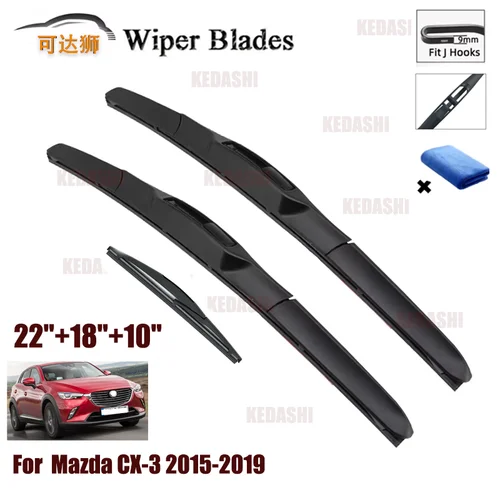 Para Mazda CX-3 2015 2016 2017 2018 2019 CX3 CX 3 DK accesorios limpiaparabrisas delantero de coche cepillos cortador U tipo J gancho