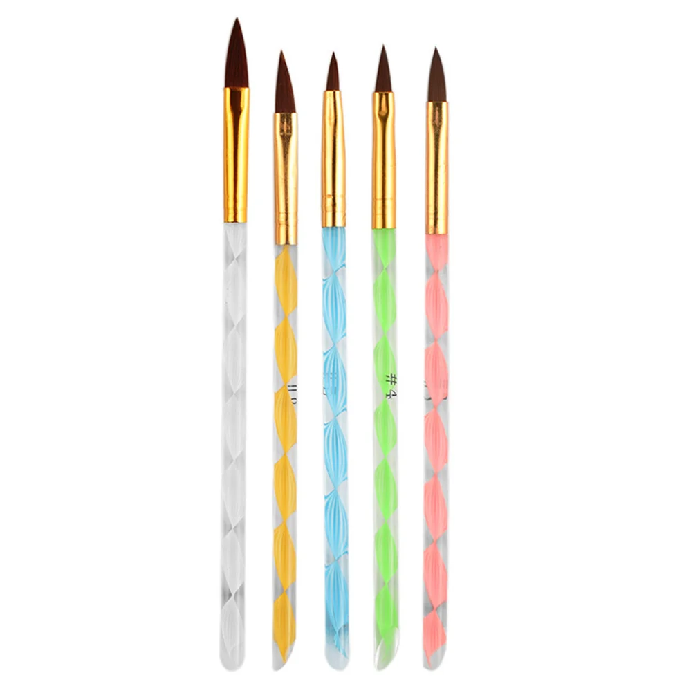 Bolígrafos para decoración de uñas, pinceles profesionales duraderos para dibujar manicura, accesorios de pintura de uñas en Gel Uv, bolígrafos para manicura, 5 uds.