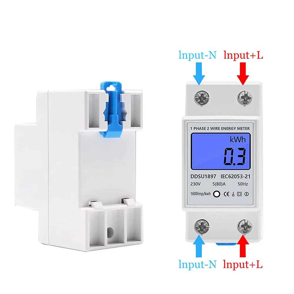 جهاز قياس الطاقة الإلكتروني سهل التركيب يتميز بشاشة LCD سهلة القراءة للتطبيقات الكهربائية