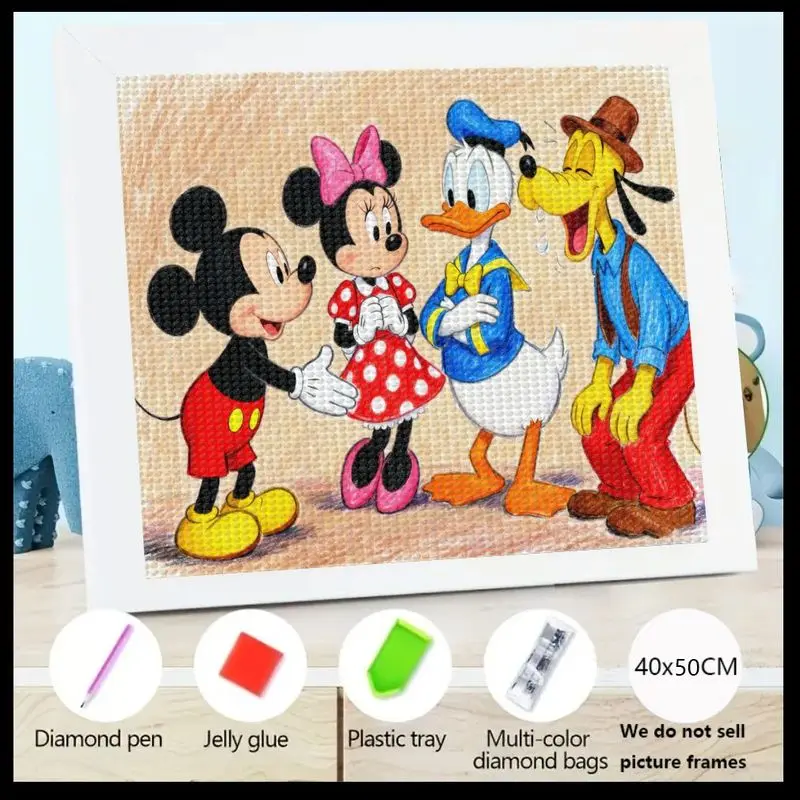 

1 шт. Disney Mickey & Friends 5D DIY Full Drill Набор для алмазной живописи, классический набор для рисования мультяшными животными с Микки Маусом, Minni