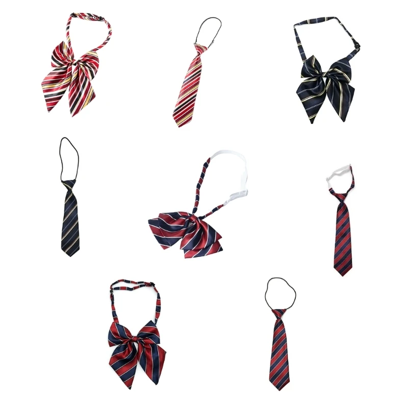 Boy Neckties For Kid Pre-tied Necktiee For Boy Pre-tied Ties Kid Striped Tie for School Bow Tie for Kid Uniform Tie