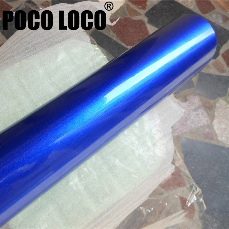 Candy Blue Glossy Metallic Vinyl Wrap Car Sticker Vehicle Wraps For Motorcycle Bicycle Decal