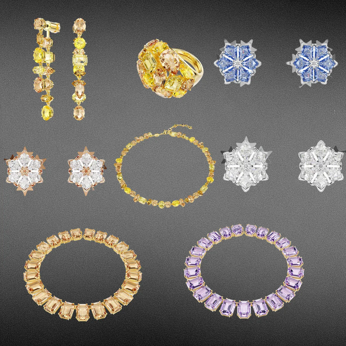 

2025 New Luxury Gold Necklace, Earnail Ring, Pattern Carving Jewelry, Daily Dressing, Party Banquet Essential - Christmas Gift