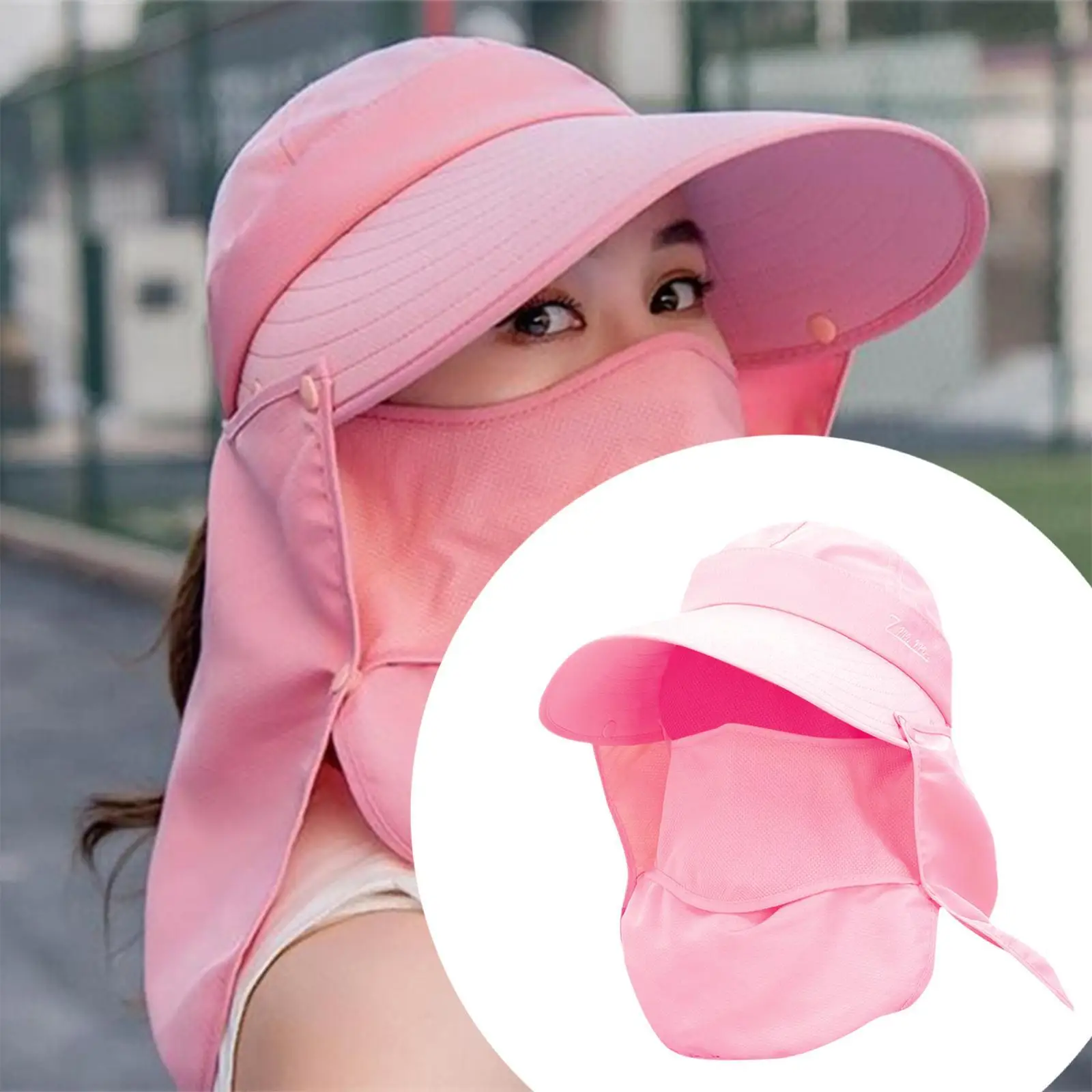 

Женская шляпа от солнца, дышащая, удобная, с широкими полями, съемная, с клапаном для лица и шеи, рыболовная шляпа для кемпинга, сада, летних пеших прогулок на открытом воздухе
