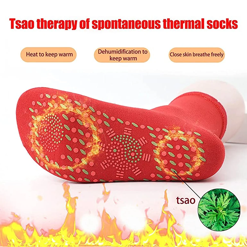 Self Heating Socks,Heated Socks,Men Women Μagnetic Therapy Socks,Comfortable Breathable Massage Warm Foot Socks for Outdoor Skii