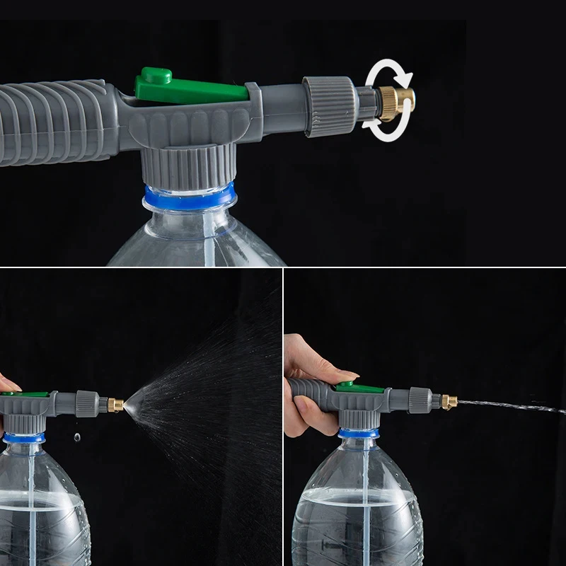 Boquilla pulverizadora ajustable de alta presión para botellas, herramienta portátil de pulverización de agua para jardín y granja