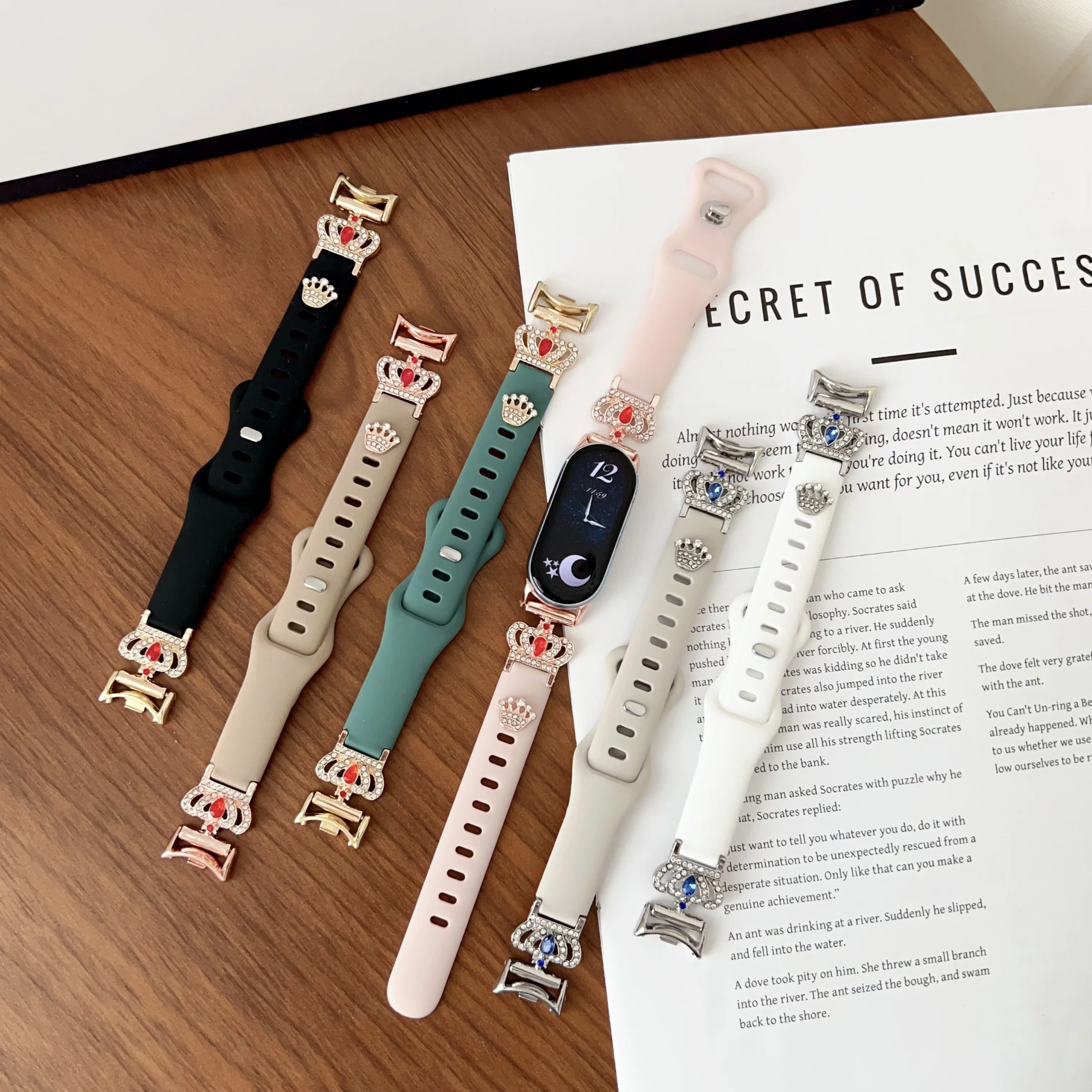 

Силиконовый ремешок с бриллиантами и принтом драгоценных камней для Xiaomi Band 8 9 8/9 Pro Flash Diamond, ремешок для аксессуаров Redmi Watch 4 5