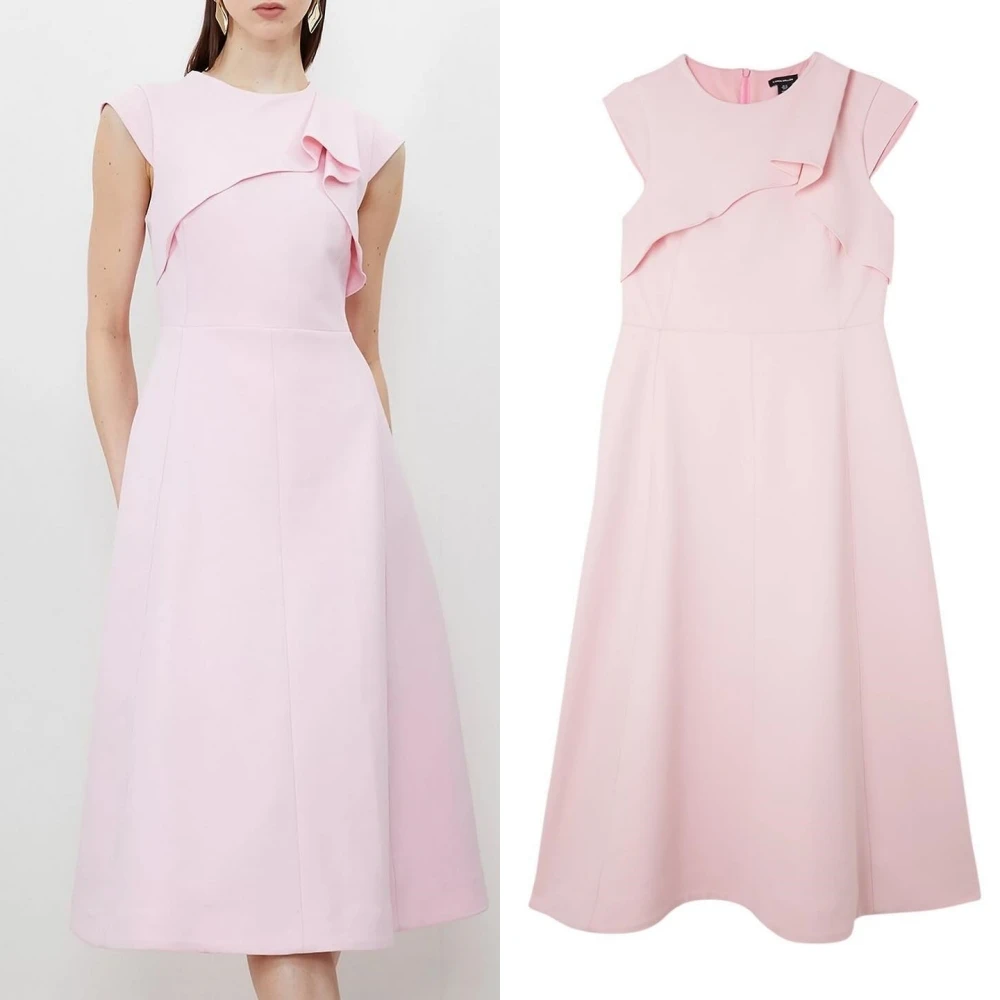 Jiayigong-Vestidos de Noche formales de estilo clásico y moderno, vestido de noche con cuello redondo, plisado, de satén, a medida, para ocasiones