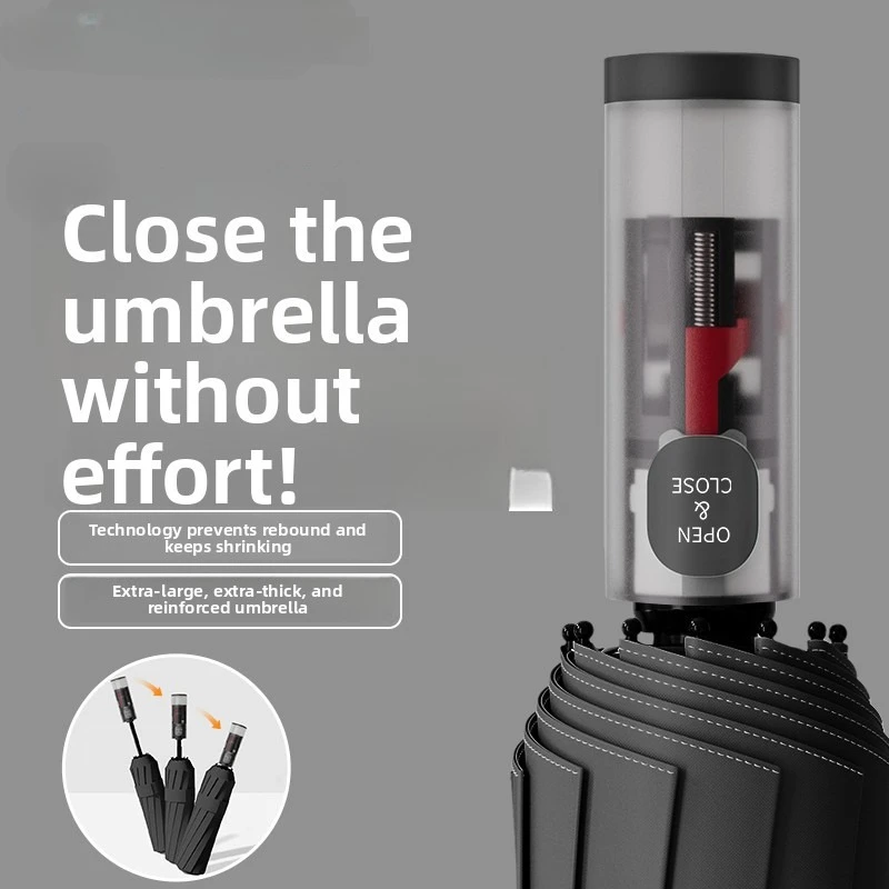 

Fully Automatic Folding, Extra-Large, Reinforced Solid-Color Automatic Umbrella Lightweight Folding, UV Protection Umbrella