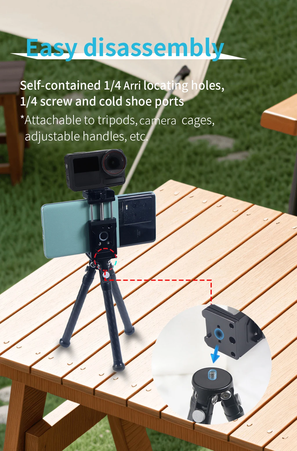 Universal Mobile Power Bank Halter SSD Halterung Clamp 53-83mm Quick Mount Kalten Schuh für DJI Mic SLR Kamera telefon Stativ Vlog Clip – Detail 20