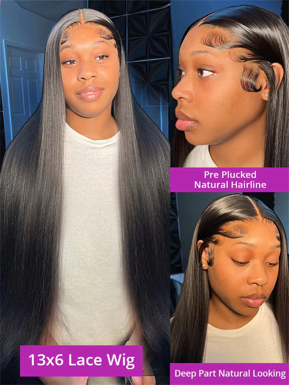 30 Inch 5x5 Straight Human Hair Wigs Transparent Lace Frontal Wig 13x4 200 Density 360 Full Lace Wigs Human Hair For Women