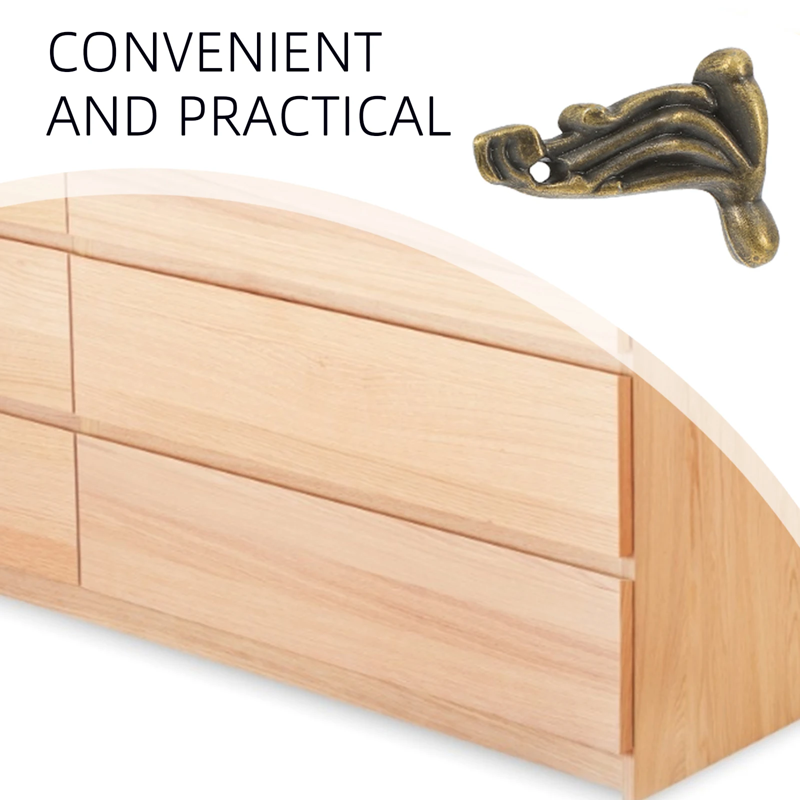 

20Pcs Bronze Corner Protectors Retro Furniture Foot Pads Decorative Support Cushions for Wood Boxes Protection