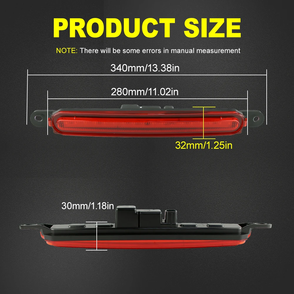 Red/black LED 3rd Brake Light Trunk Back Mount Stop Lamp For Mitsubishi Lancer EVO X 2008-2016 Accessories