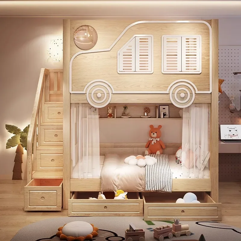 Fashion Bunk bed Two-layer high and low bed Small apartment