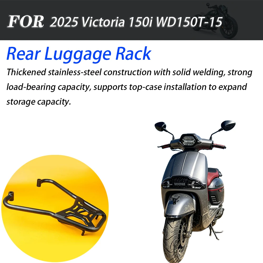 Retro Scooter Rear Luggage Rack Top Case Mount Bracket Cargo Luggage Carrier Modified Accessories For 2025 Victoria 150i WD150T‑