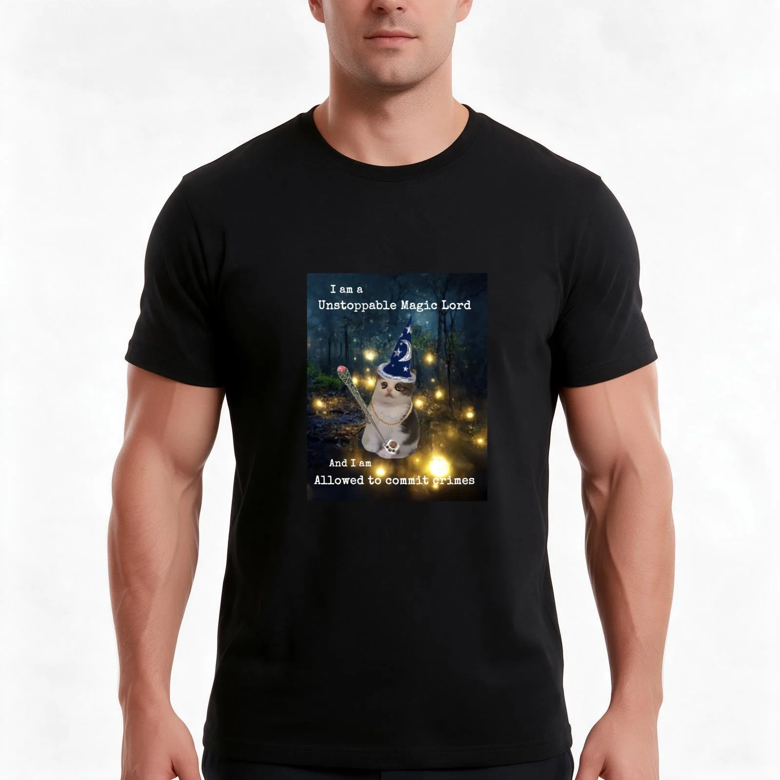 Unstoppable Magic Lord T-Shirt, Summer Casual Cotton Tee, Oversized Streetwear Tops, Vintage Graphic Print, Unisex Men Women