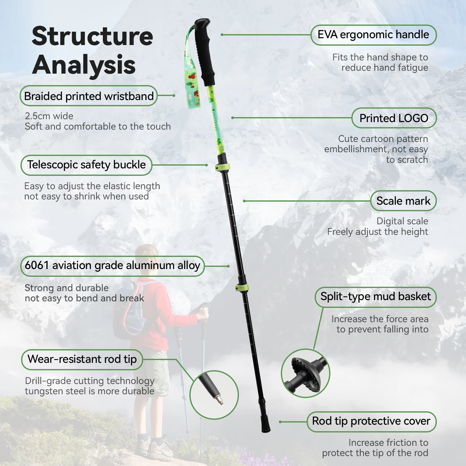 Qunature Kids Hiking Poles Alu - Kids Outdoor Climbing Structure review and price