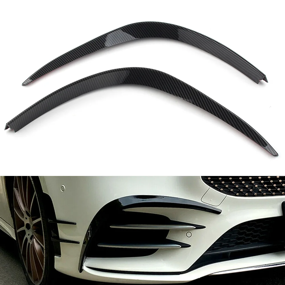 2x Car Front Bumper Spoiler Lip Splitter Cover Canard For Mercedes Benz A-Class W177  A180 A200 A220 A260 A35 Sport 2019-Up