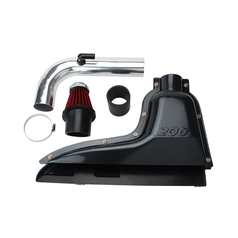 

AUSO Car High Flow Air Inlet Systems Intake Box Air Filter for Peugeot 206 1.6L 98-06 VTS Fiber Style Car Parts WG-191