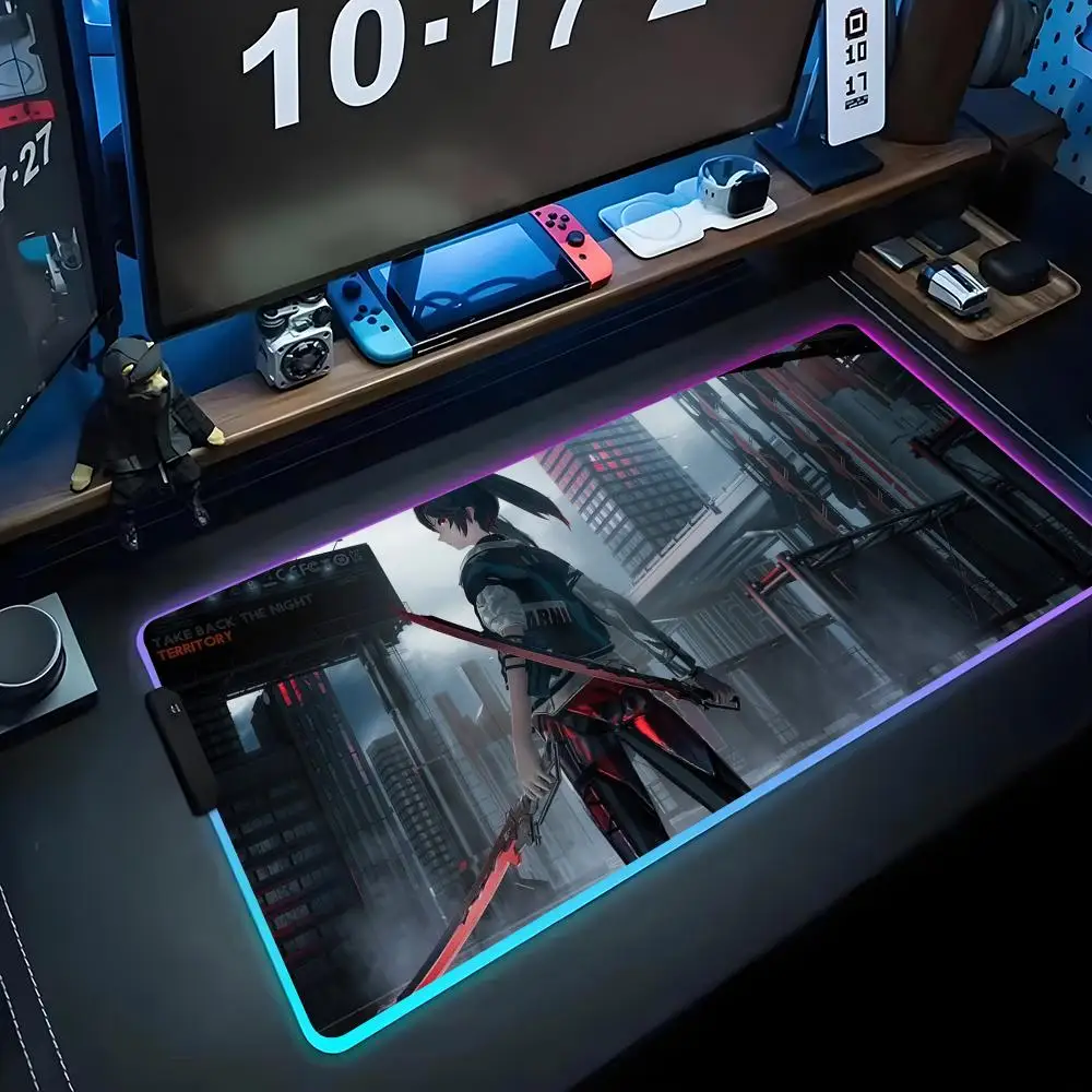 

Punishing Mouse Pad RGB Gaming Mousepad Big LED Pad PC Desk Mat Luminous Mouse Pad Large Keyboard Mats Table Rug With Backlit