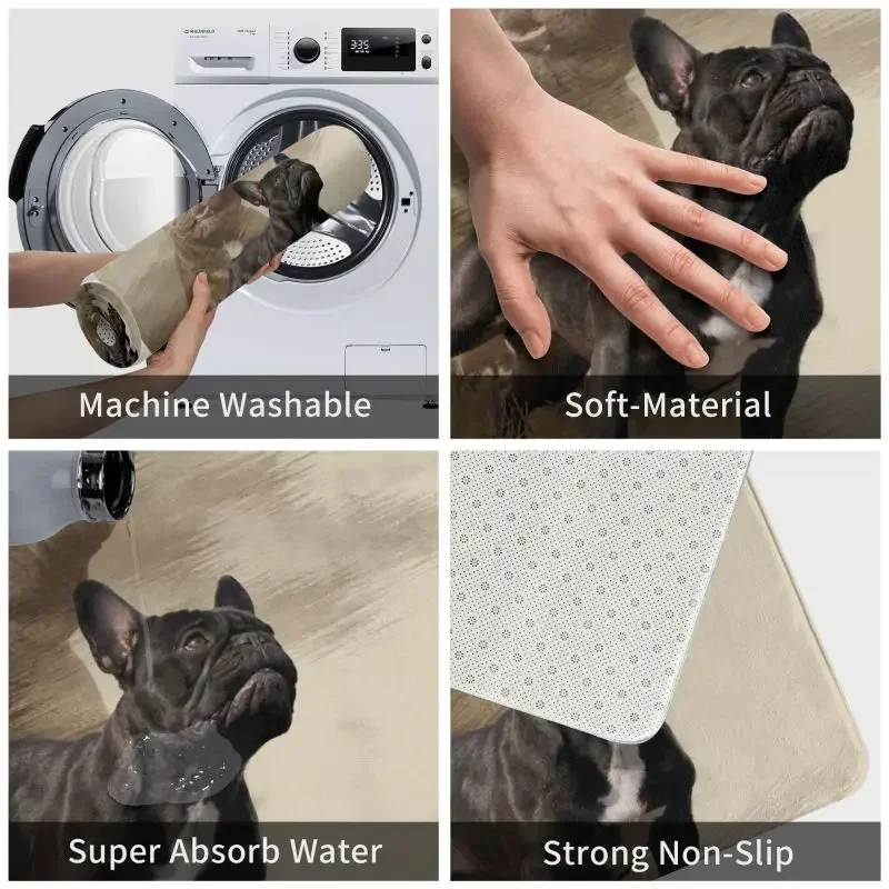 Personalizzato Cool Bulldog francese zerbino tappetino antiscivolo Pet Dog bagno cucina camera da letto tappeto 40*60cm