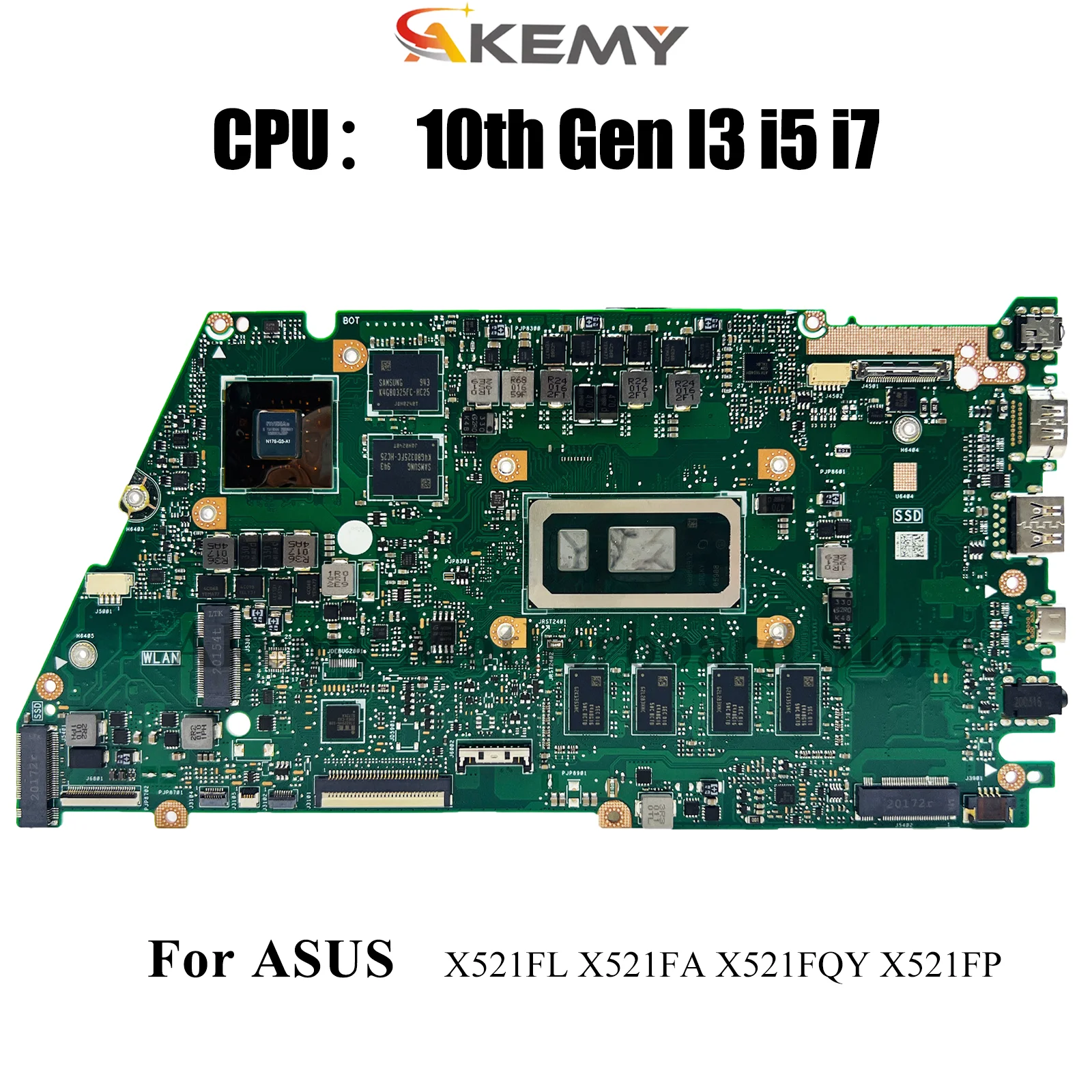 

X521FL Материнская плата для ноутбука ASUS X421F X521FPY X521FL X521FAY X521FP S5600F X521FQY Материнская плата 10-го поколения I3 i5 i7 100% тест в порядке