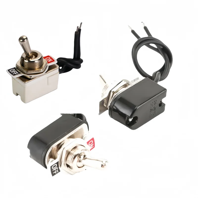 Wire-equipped toggle switch, rocker switch with 2 positions, 3A 250V, small handle toggle power switch 12MM