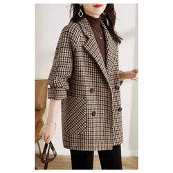 2025 winter coats for woman New Suit Collar Fashion Button Pocket Korean Version Woolen Coat