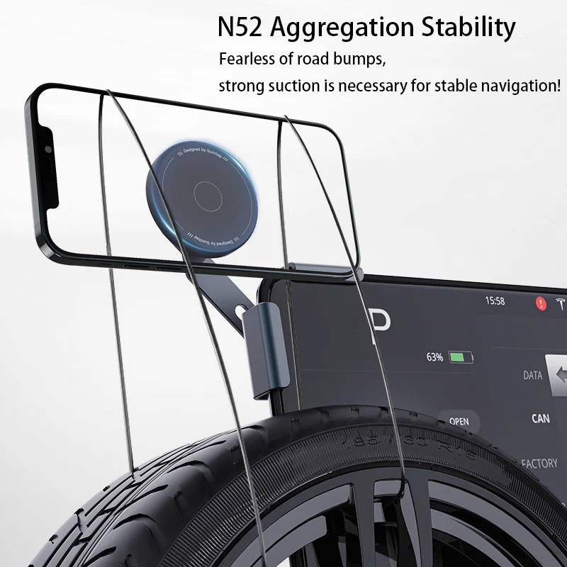 For Tesla Model 3/Y Highland 2017 to 2025 Model Y  Juniper 2025 Car phone holder accessories with multi angle adjustment