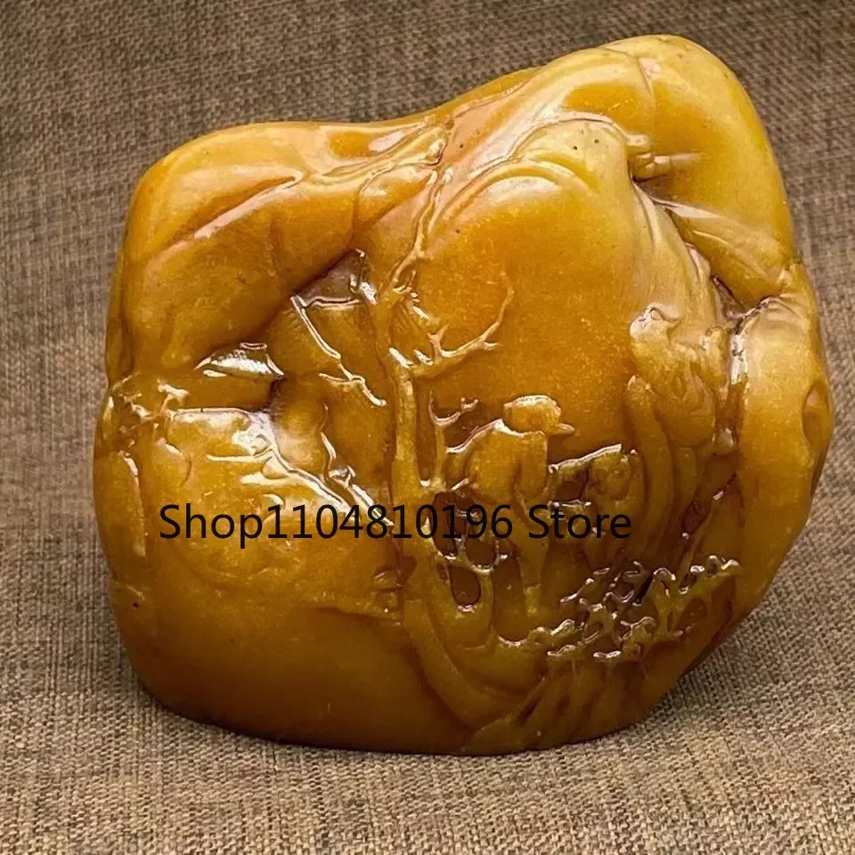 Chinese Antique Shoushan Stone Carvings and Landscape Character Decorations