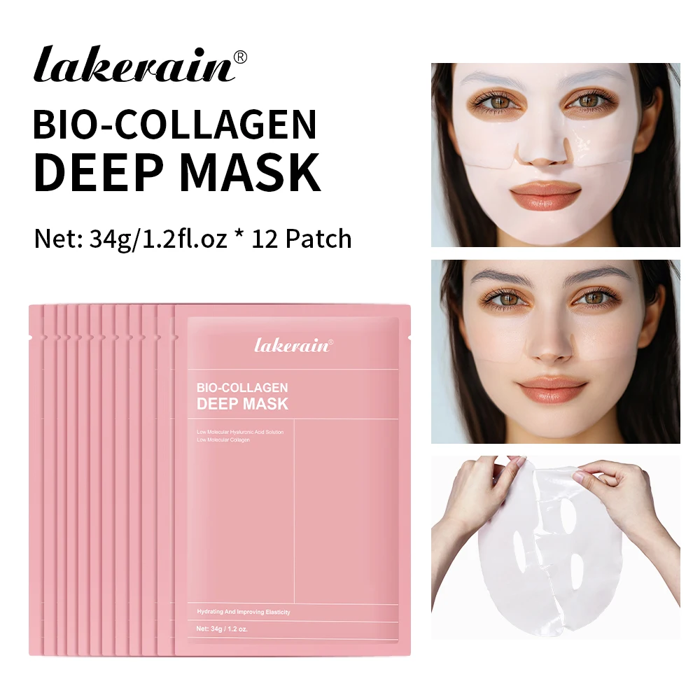 Mascarilla facial de colágeno biológico que reduce los poros, mascarilla de noche hidratante profunda, refrescante, iluminador, mascarillas para el cuidado de la piel