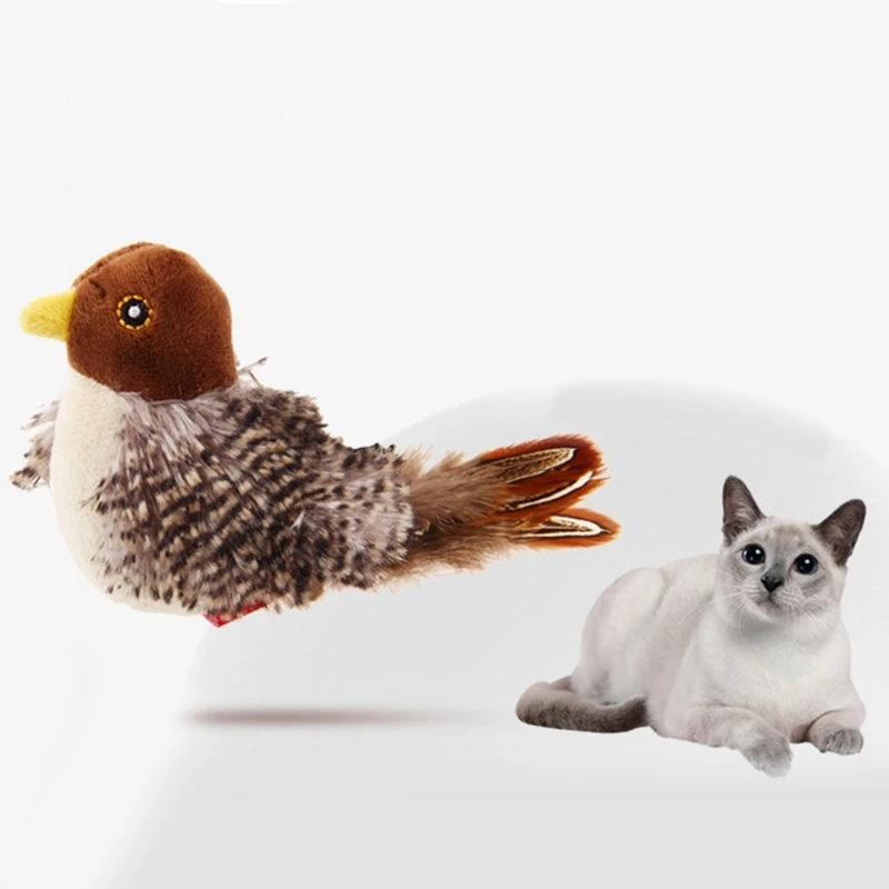 Cats Squeaky Toy Chirping Bird Sound for Cats Improve Mood Gift for Kitten