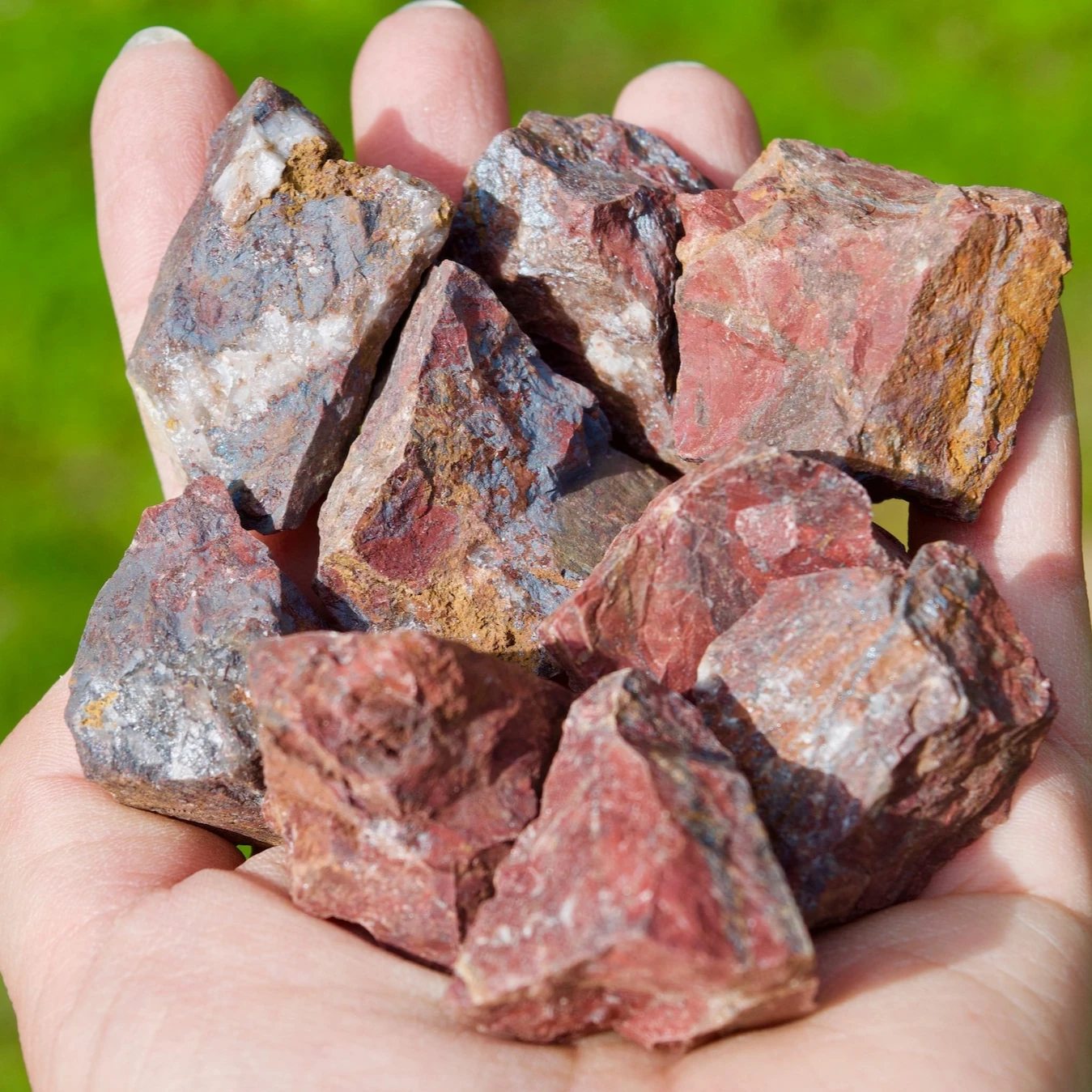 Natural brecciated jasper rough stone
