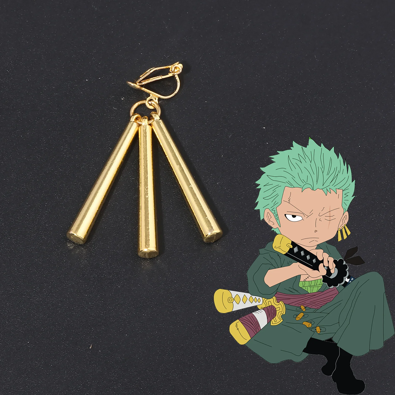 أنيمي القراصنة أقراط سورون زورو يقطر الذكور الأقراط كليب المغناطيس القرط المعدني كليب على قطرة لا ثقب المجوهرات هدية