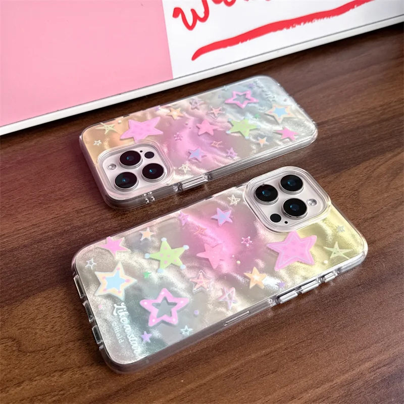 Чехол для телефона Halo-dyeing Cloud Layers Star для iPhone 16 Pro 15 14 13 12 Pro Max, силиконовый противоударный чехол 15 Pro Cute Funda