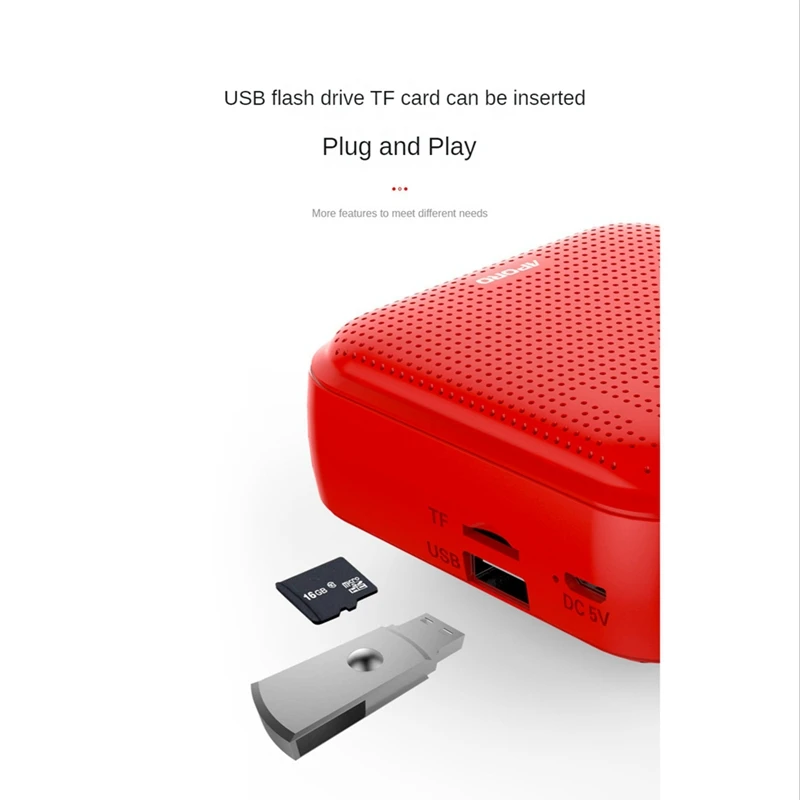 APORO T15 Portable Voice Amplifier Megaphone Mini Audio Speaker With Microphone Rechargeable Loudspeaker For Teachers