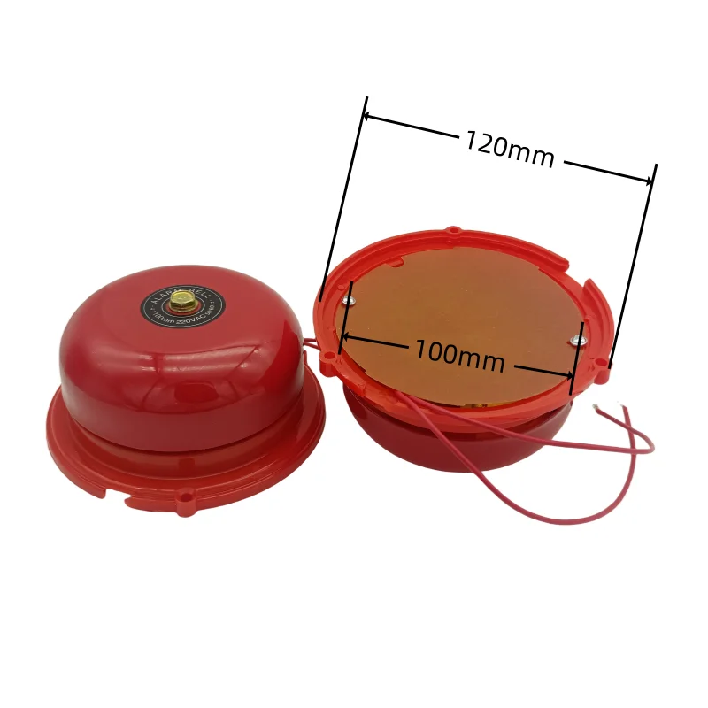 RED fire control Tradition electric bell 4 inch AC 220V High DB Alarm Bell High Quality Door bell School Factory Bell