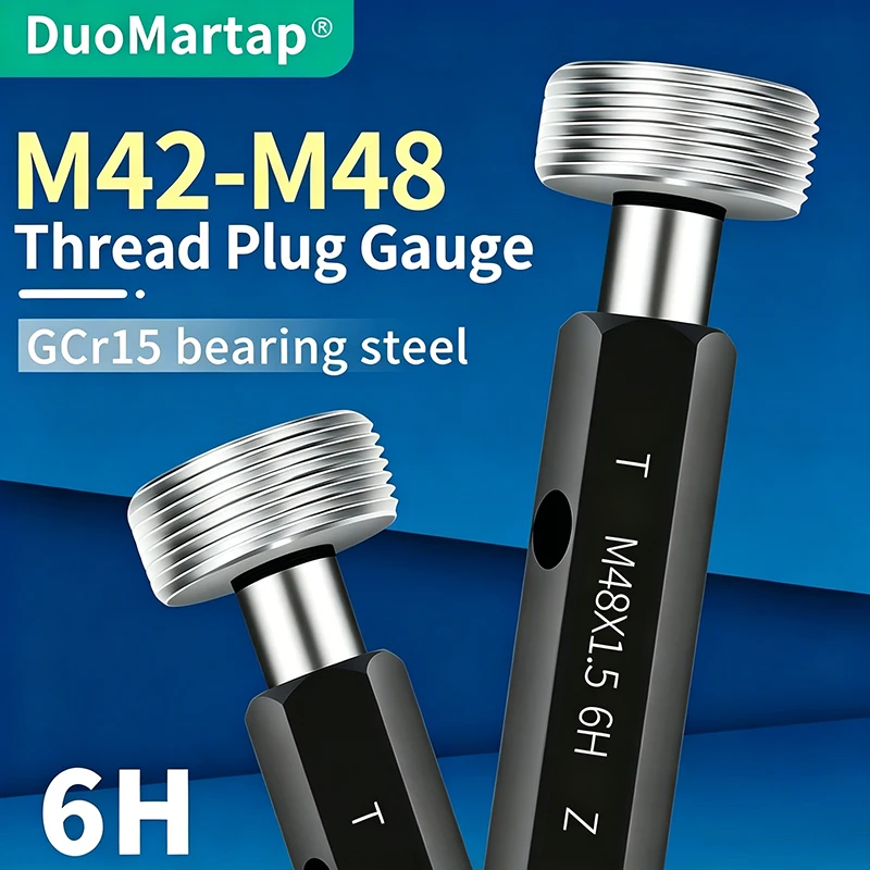 

DUOMartap 1 шт. 6H M42-M48 Стальной метрический резьбовой калибр-пробка для измерения тонкой резьбы, высокое качество, оптовая продажа, измерительный инструмент
