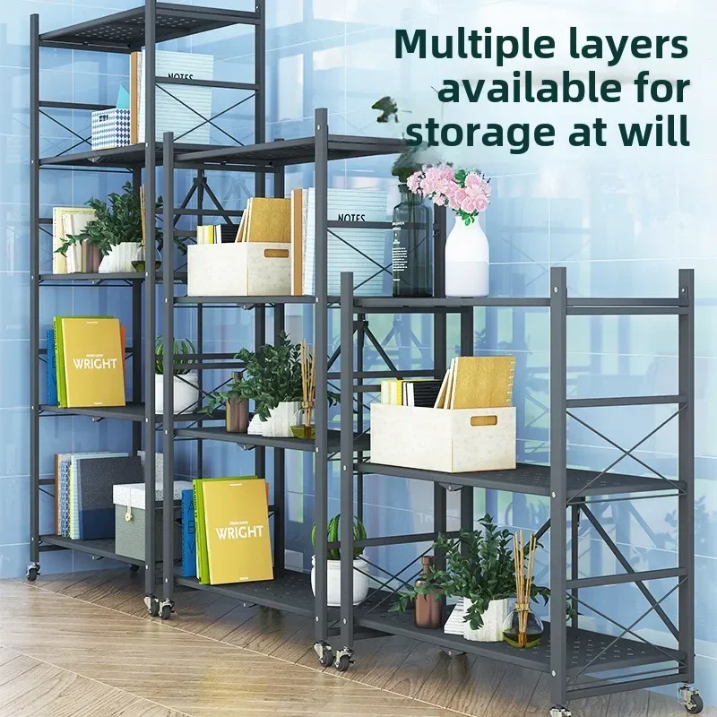 

Multifunctional Folding Sundries Storage Rack Home Kitchen Microwave Floor Shelving Toilet Waterproof Removable Organizer Shelf