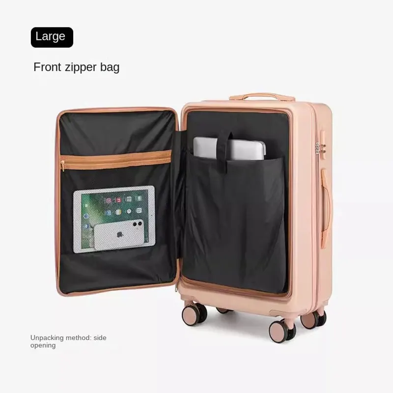 Front Opening Luggage Travel Bag 20 inch Suitcases on Wheels Female Rolling Universal Wheel Cabin Carrier Suitcase male Bag