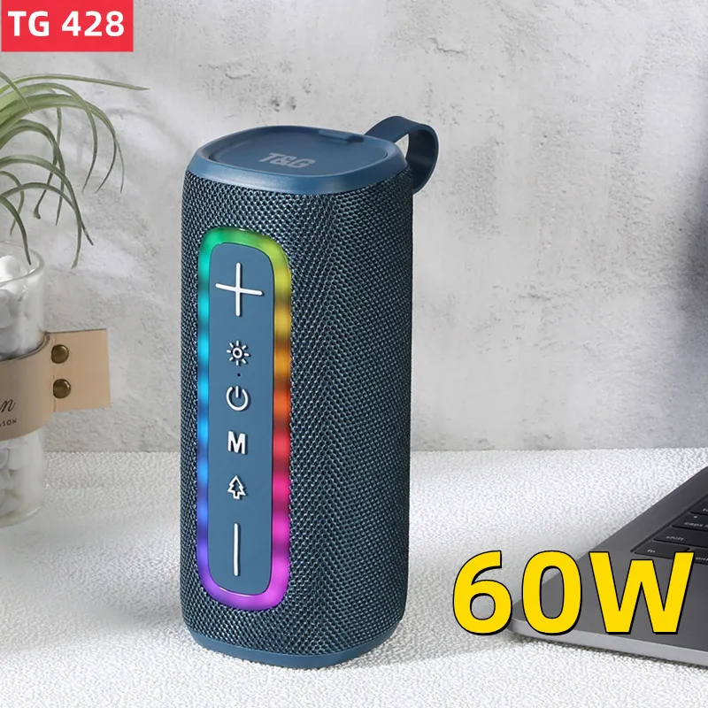 TG-428 Wireless Woofer Portable Bass Speaker Active FM Support TF/USB Function Stereo Loud Fabric Subwoofer Powerful BT Speaker