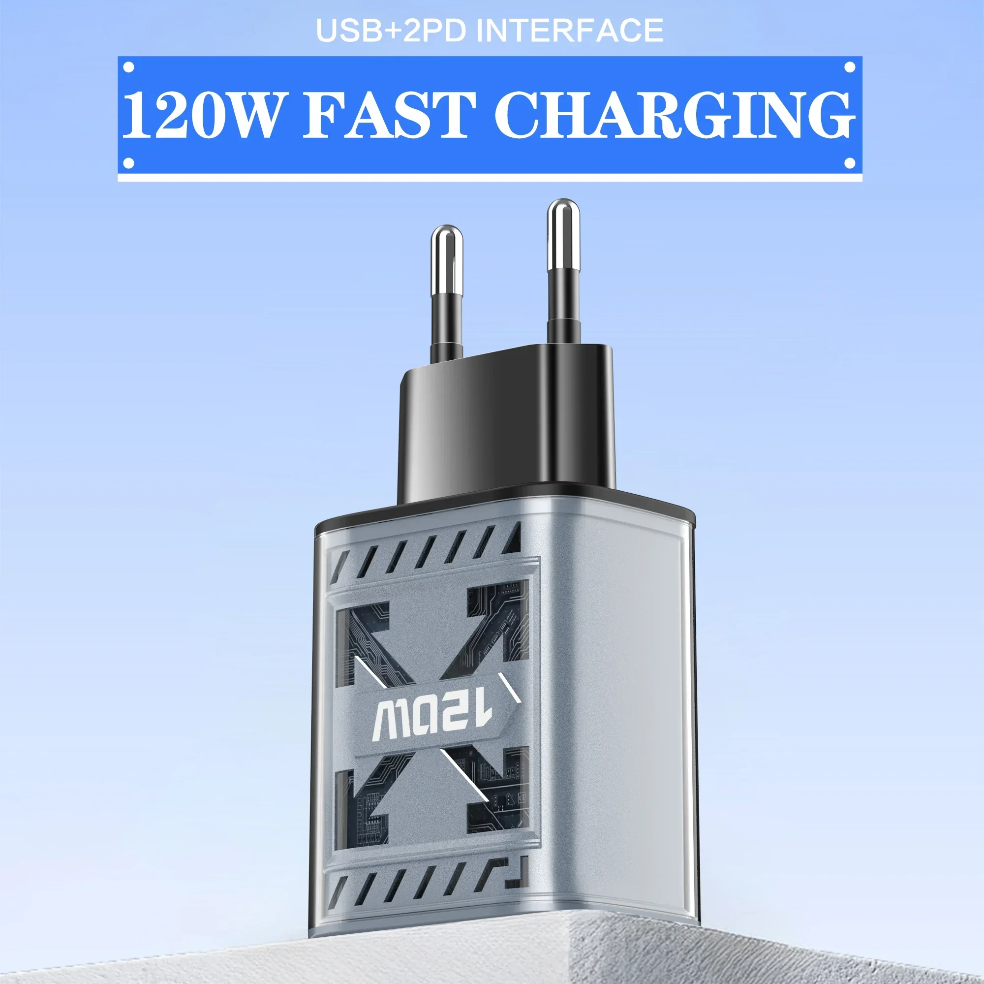 QC3.0 Insgesamt 120 W USB-Ladegerät Schnellladung PD Typ C Schnelllade-Handy-Wandadapter für IPhone 15 16 Xiaomi Samsung S24