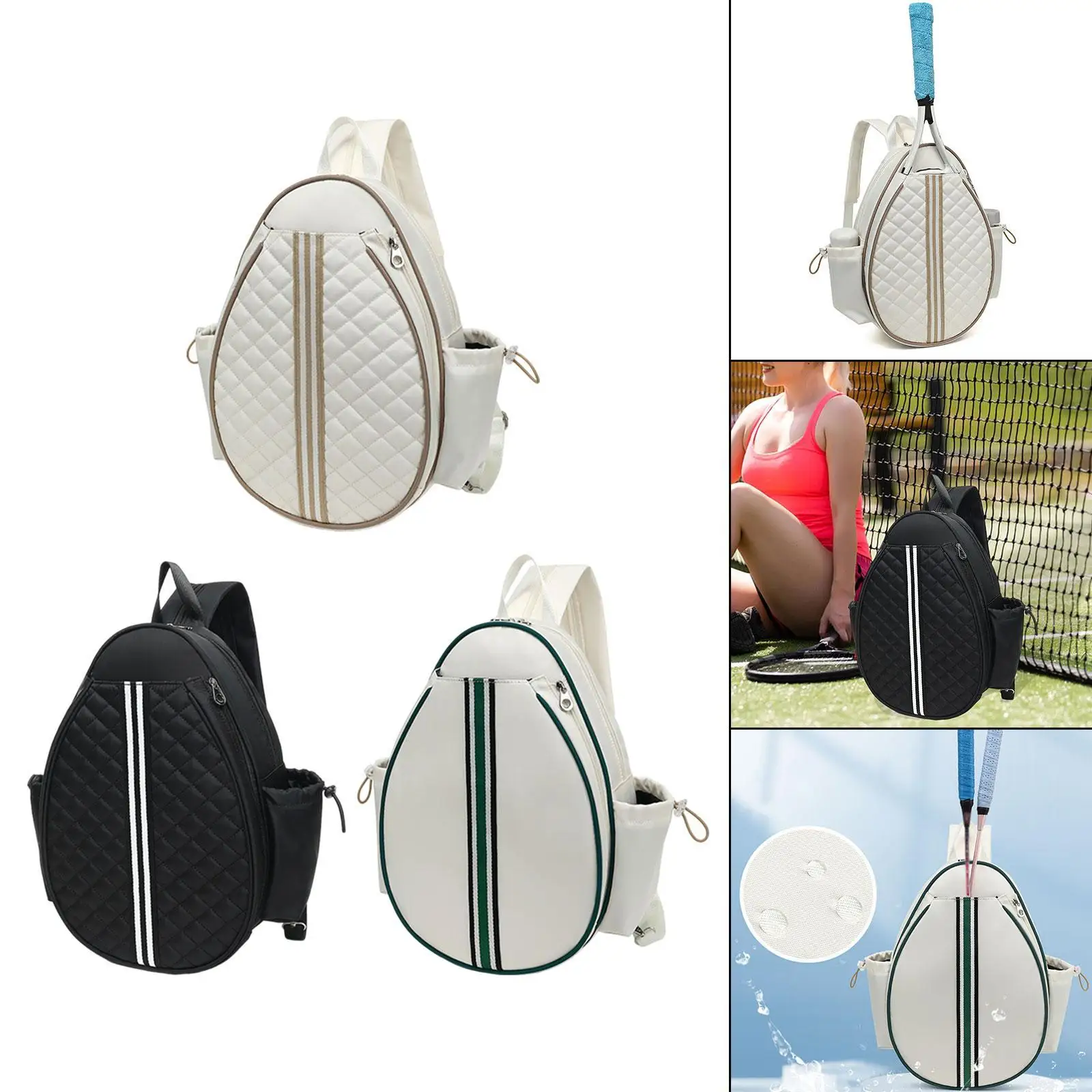 

Tennis Crossbody Bag Pickleball Racket Bag Racquet Carrying Bag Racket Cover Water Resistant Sling Bag Badminton Racquet Bag