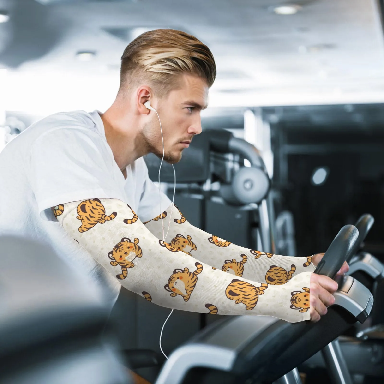 Romanzo elegante e carino con motivo tigre stampe UV - Manicotti da ghiaccio elasticizzati e traspiranti con protezione UV - Regalo perfetto per l'uso esterno