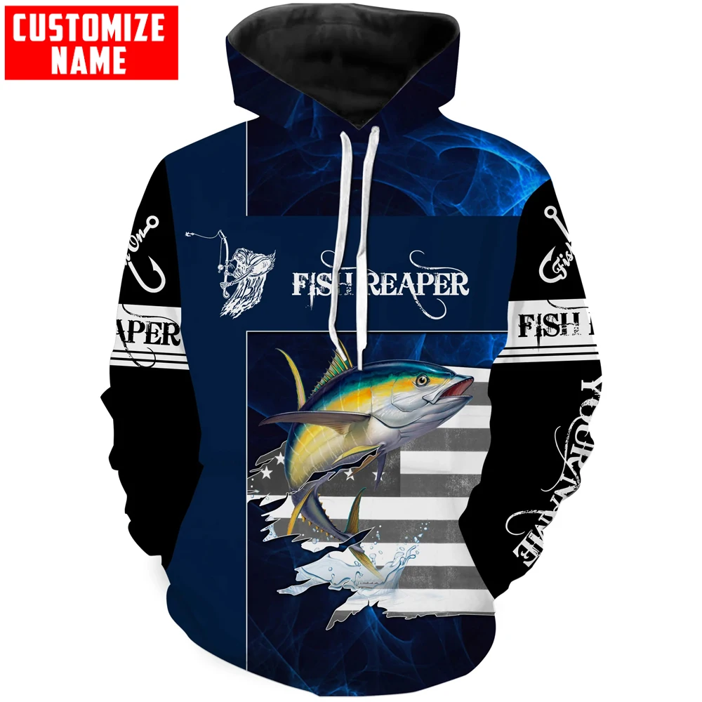 Fish Reaper Yellowfin Sudadera con capucha estampado 3D pesca al atún - imagen 2