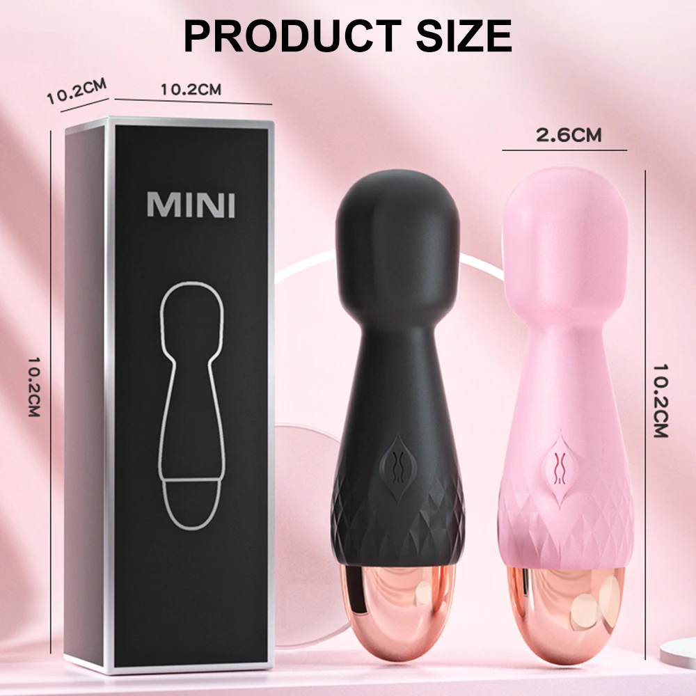 Mini vibrador de vibración fuerte con 10 modos, palo mágico, masajeador con carga USB, vibradores de clítoris y punto G, juguete sexual para mujeres y adultos 18