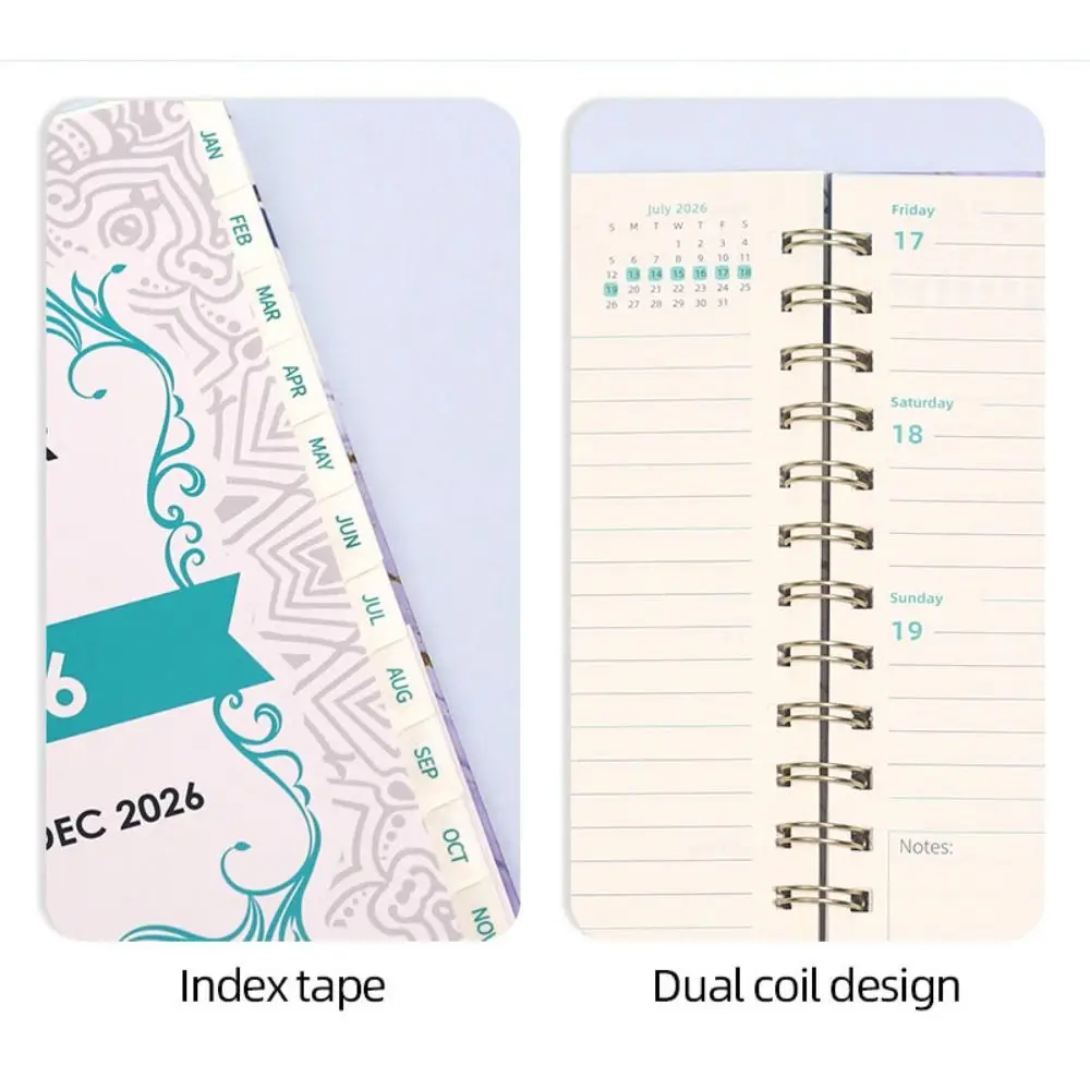 

High Quality A5 2026 Planner Weekly and Monthly Agenda English Notebook Exquisite Hard Shell Calendar 2026 for Students