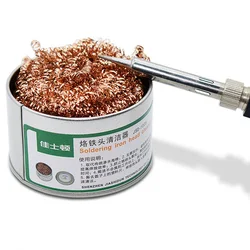 Electric Soldering Iron Tip Cleaning Ball Red Copper Metal Wire Solder Head Cleaner 1Pcs Removal Tin Slag Welding Equipment Tool