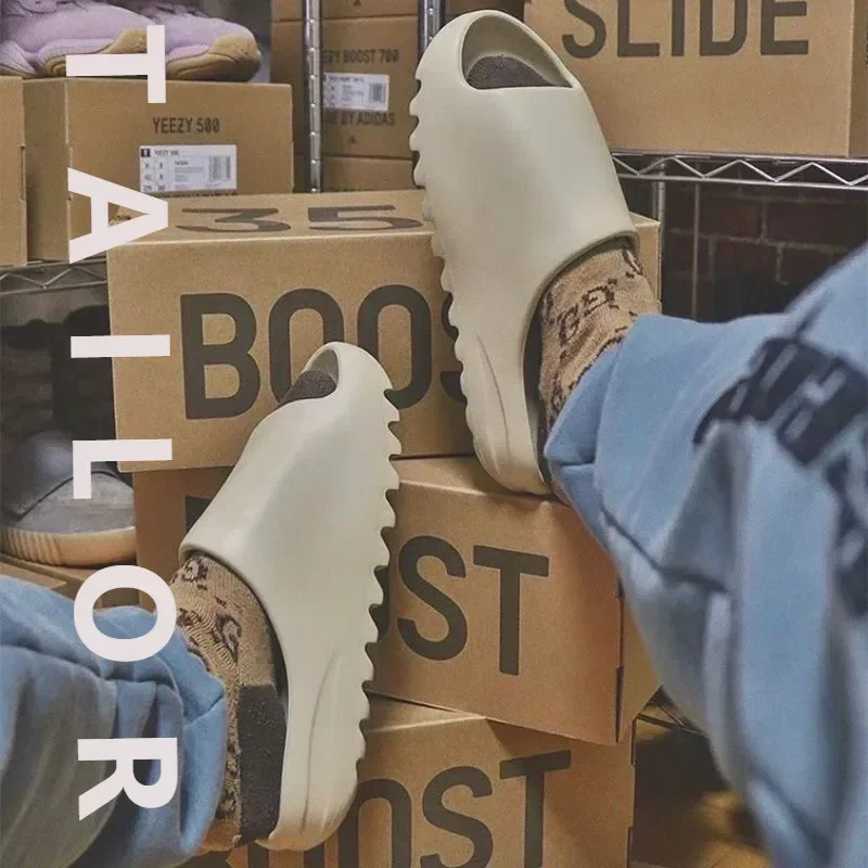 

Мужские однотонные повседневные простые тапочки, материал EVA, универсальный стильный дизайн, толстая подошва, удобные, противоскользящие