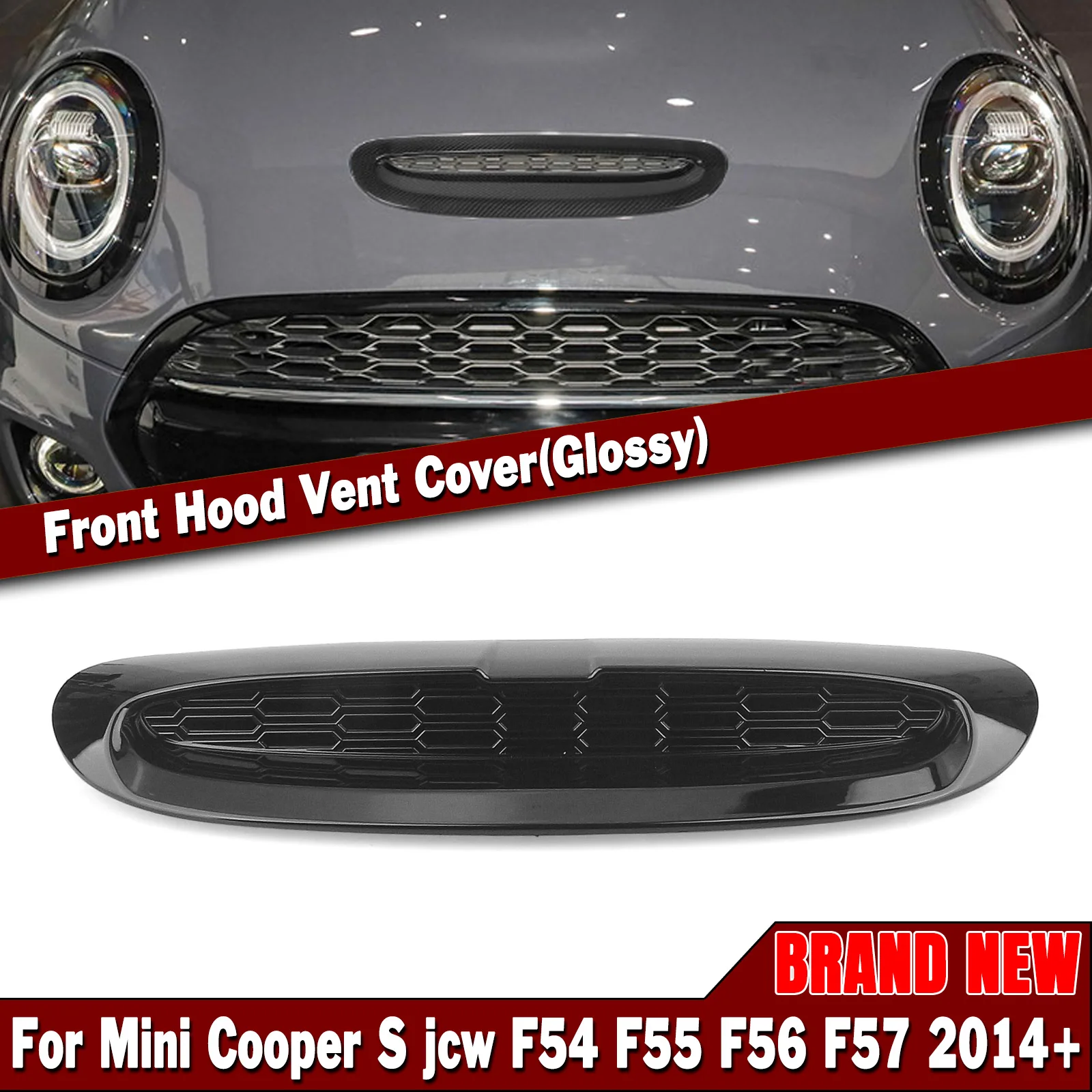 For Mini Cooper S JCW F54 F55 F56 F57 2014-2024 ABS Gloss/Matte Black Front Engine Bonnets Hood Vent Scoop Air Outlet Cover Trim